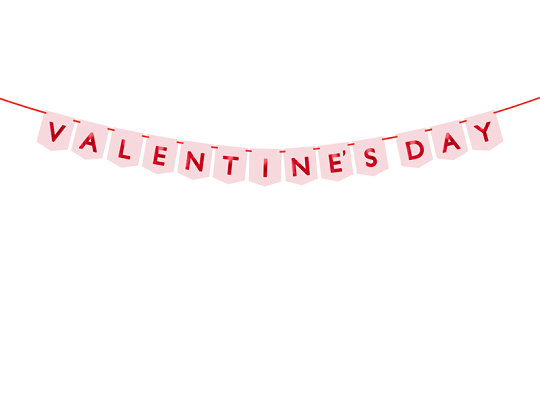 Banner Valentines Day, 150x13 cm, mix