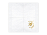 Napkins - All you need is love, white, 33x33cm (1 pkt / 20 pc.)