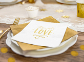 Napkins - All you need is love, white, 33x33cm (1 pkt / 20 pc.)