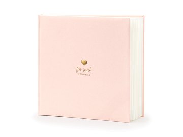 Guest Book For sweet memories, 20.5x20.5cm, powder pink, 22 pages