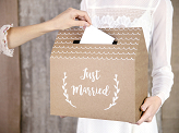 Wedding card box - Just Married, kraft, 30x30.5x16.5cm