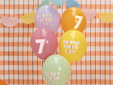 Balloons 30 cm, 7, mix (1 pkt / 6 pc.)