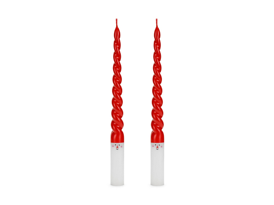Taper candles Santa, 25 cm, mix (1 pkt / 2 pc.)