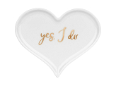 Porcelain wedding rings plate Heart, 13.3x10.8 cm.