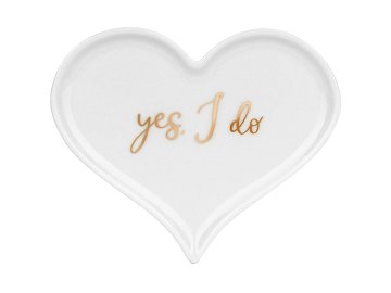 Porcelain wedding rings plate Heart, 13.3x10.8 cm.