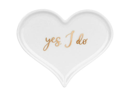 Porcelain wedding rings plate Heart, 13.3x10.8 cm.