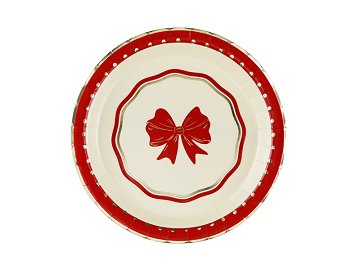Plates Bow, 18 cm, red-beige (1 pkt / 6 pc.)