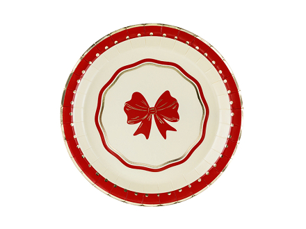 Plates Bow, 18 cm, red-beige