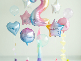 Foil Balloon Number ''2'', 86cm, pastel rainbow