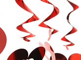 Swirls Hearts, red, 60cm (1 pkt / 5 pc.)