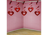 Swirls Hearts, red, 60cm (1 pkt / 5 pc.)