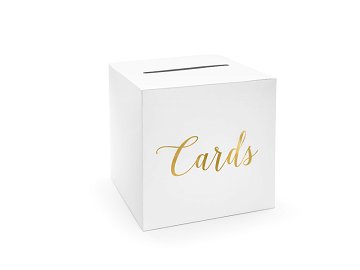 Wedding card box - Cards, gold, 24x24x24cm