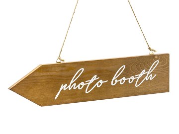 Wooden signpost Photo booth, 36x7.5cm