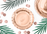 Round paper plates, rose gold, 18cm (1 pkt / 6 pc.)