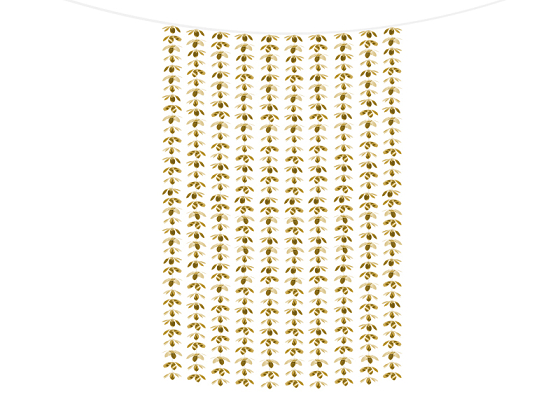 Party curtain - Flowers, gold, 100x210cm