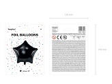 Foil Balloon Star, 48cm, black