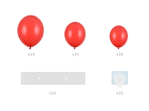 Balloon garland with frame, red, 160 cm