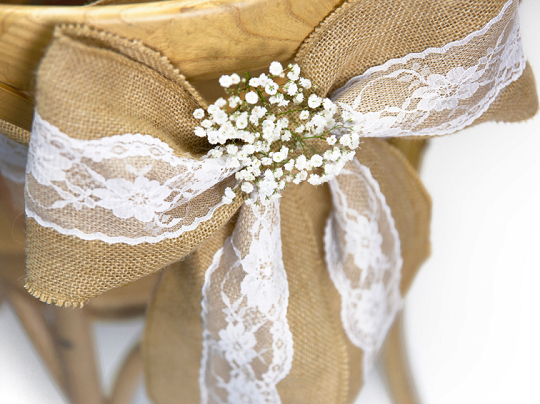 Burlap chair sash, 15x275cm