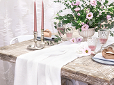 Muslin table runner, light cream, 0.70x5m