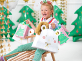 Gift bag Christmas tree , mix, 14x20.5x8cm