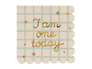 Napkins I am one today Teddy Bear, beige, 33x33 cm (1 pkt / 12 pc.)