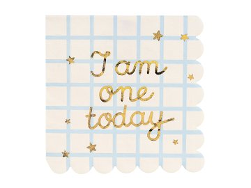 Napkins I am one today Teddy Bear, beige, 33x33 cm (1 pkt / 12 pc.)