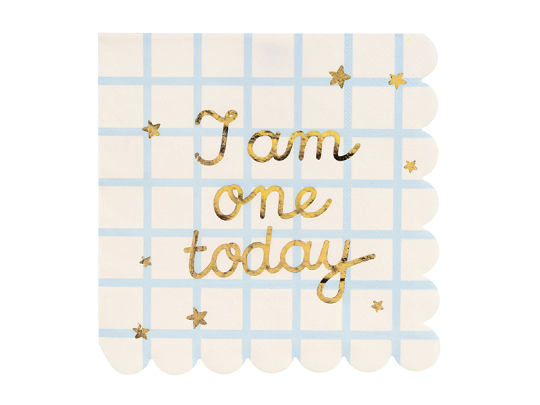 Napkins I am one today Teddy Bear, beige, 33x33 cm (1 pkt / 12 pc.)