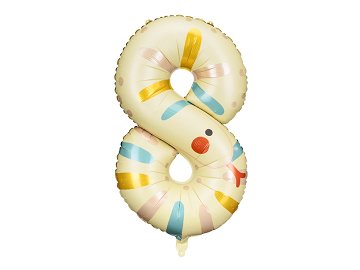 Foil Balloon Number 8 - Snake, 55x88 cm, mix