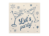 Napkins Let's party!, 33x33 cm, beige (1 pkt / 20 pc.)