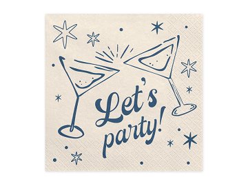 Napkins Let's party!, 33x33 cm, beige (1 pkt / 20 pc.)