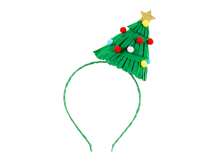 Headband Christmas tree, 13 x 24 cm, green