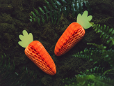 Paper decoration honeycomb Carrot, orange, 20 cm