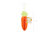 Paper decoration honeycomb Carrot, orange, 20 cm