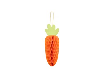 Paper decoration honeycomb Carrot, orange, 20 cm