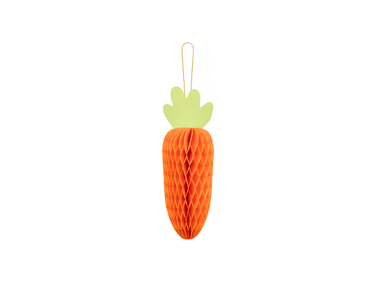 Paper decoration honeycomb Carrot, orange, 20 cm