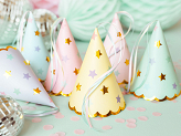 Party hats Stars, mix, 14.5cm (1 pkt / 6 pc.)