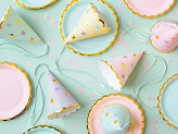 Party hats Stars, mix, 14.5cm (1 pkt / 6 pc.)