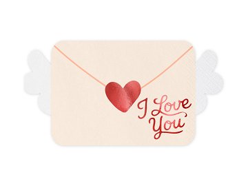 Napkins Letter with wings, 15x8 cm, cream (1 pkt / 20 pc.)