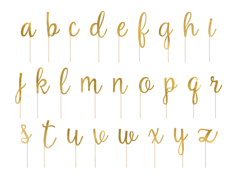 Toppers Alphabet, gold, 9.5-12cm (1 pkt / 53 pc.) - Designer ...