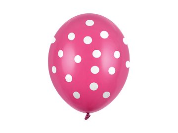 Balloons 30cm, Dots, Pastel Hot Pink (1 pkt / 50 pc.)