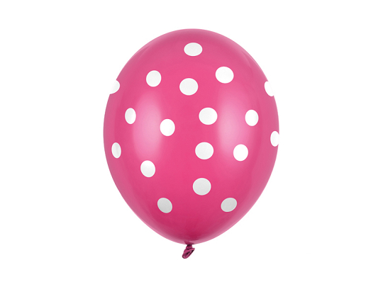 Balloons 30cm, Dots, Pastel Hot Pink (1 pkt / 50 pc.)