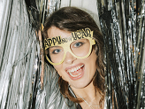 Glasses Happy New Year, 17.5x8.5 cm, black-gold (1 pkt / 3 pc.)