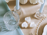 Tealight candles Heart, 4 cm, white (1 pkt / 10 pc.)