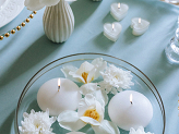 Tealight candles Heart, 4 cm, white (1 pkt / 10 pc.)