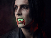 Glow-in-the-dark vampire teeth