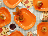 Paper plates Pumpkin, 23.5x24 cm, orange (1 pkt / 6 pc.)