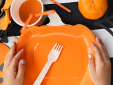 Paper plates Pumpkin, 23.5x24 cm, orange (1 pkt / 6 pc.)