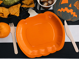Paper plates Pumpkin, 23.5x24 cm, orange (1 pkt / 6 pc.)