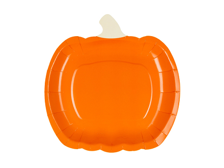 Paper plates Pumpkin, 23.5x24 cm, orange