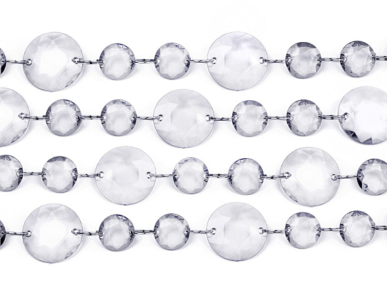 Crystal garland, colourless, 1m